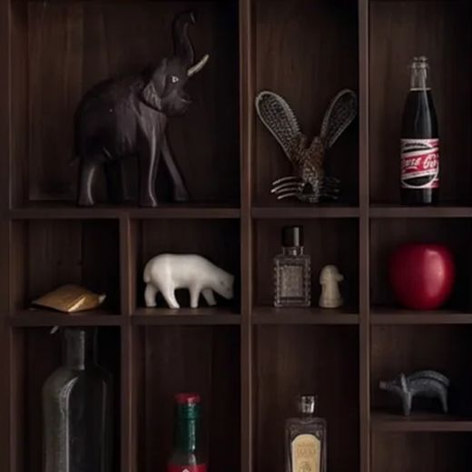 A room holding a small elephant figure